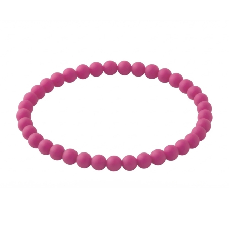 Magenta Matte 6mm Beaded Bracelet with Vibrant Pink Acrylic Beads, Handmade Colourful Jewellery