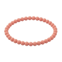 Muted Salmon Matte 6mm Beaded Bracelet with Warm Salmon Pink Acrylic Beads, Handmade Jewellery