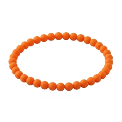 Tangerine Matte 6mm Beaded Bracelet with Bright Orange Acrylic Beads, Handmade Colourful Jewellery