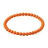 Tangerine Matte 6mm Beaded Bracelet with Bright Orange Acrylic Beads, Handmade Colourful Jewellery