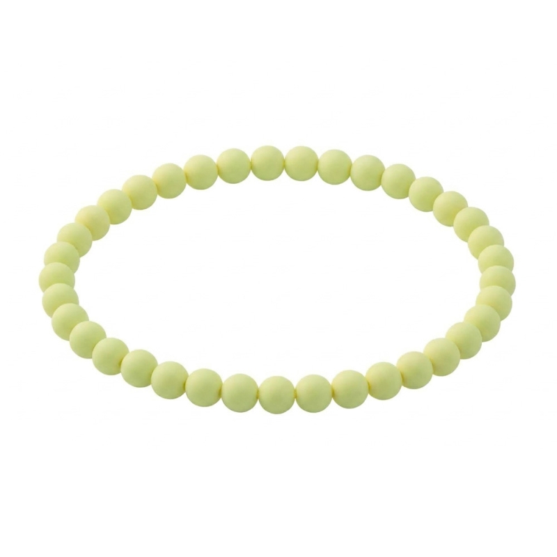 Pastel Primrose Matte 6mm Beaded Bracelet with Soft Yellow Acrylic Beads, Handmade Pastel Jewellery