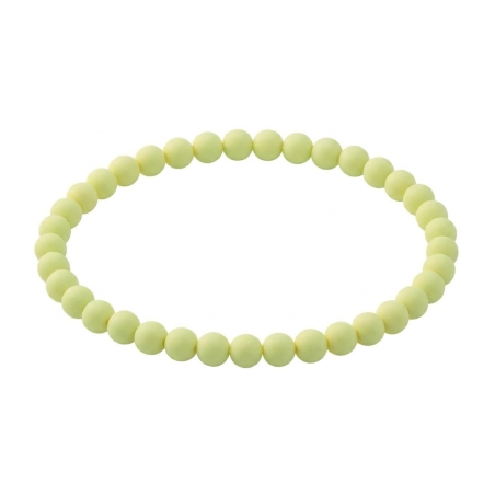 Pastel Primrose Matte 6mm Beaded Bracelet with Soft Yellow Acrylic Beads, Handmade Pastel Jewellery