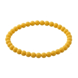 Sunshine Yellow Matte 6mm Beaded Bracelet with Bright Yellow Acrylic Beads, Handmade Jewellery