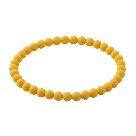 Sunshine Yellow Matte 6mm Beaded Bracelet with Bright Yellow Acrylic Beads, Handmade Jewellery