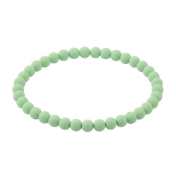 Pastel Green Matte 6mm Beaded Bracelet with Soft Green Acrylic Beads, Handmade Jewellery