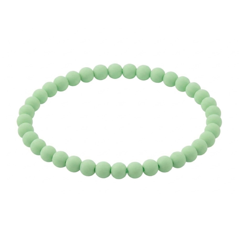 Pastel Green Matte 6mm Beaded Bracelet with Soft Green Acrylic Beads, Handmade Jewellery