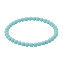 Pastel Aqua Matte 6mm Beaded Bracelet with Soft Aqua Acrylic Beads, Handmade Jewellery