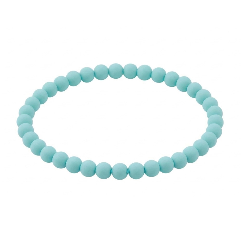 Pastel Aqua Matte 6mm Beaded Bracelet with Soft Aqua Acrylic Beads, Handmade Jewellery