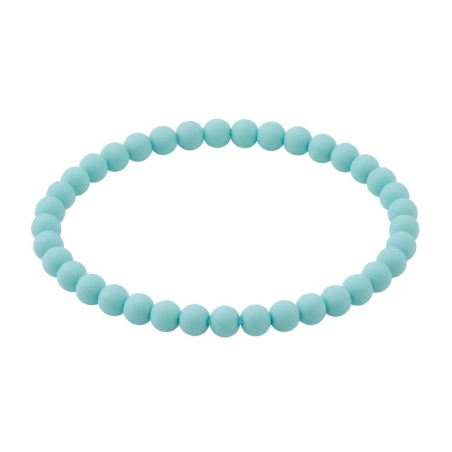 Pastel Aqua Matte 6mm Beaded Bracelet with Soft Aqua Acrylic Beads, Handmade Jewellery