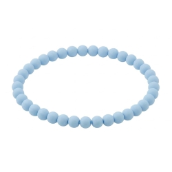 Powder Blue Matte 6mm Beaded Bracelet with Soft Blue Acrylic Beads, Handmade Jewellery