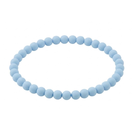 Powder Blue Matte 6mm Beaded Bracelet with Soft Blue Acrylic Beads, Handmade Jewellery