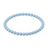 Powder Blue Matte 6mm Beaded Bracelet with Soft Blue Acrylic Beads, Handmade Jewellery