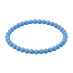 Pastel Blue Matte 6mm Beaded Bracelet with Soft Blue Acrylic Beads, Handmade Jewellery