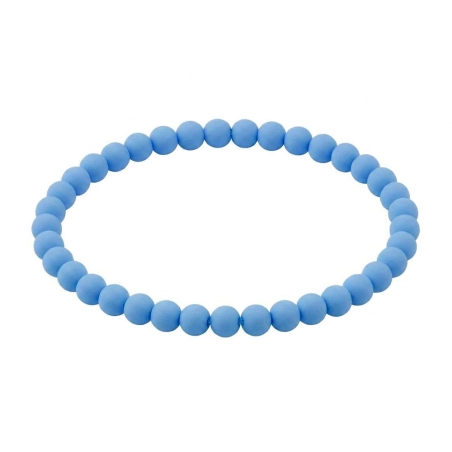 Pastel Blue Matte 6mm Beaded Bracelet with Soft Blue Acrylic Beads, Handmade Jewellery