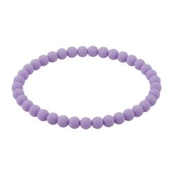 Pastel Orchid Matte 6mm Beaded Bracelet with Soft Orchid Acrylic Beads, Handmade Pastel Jewellery