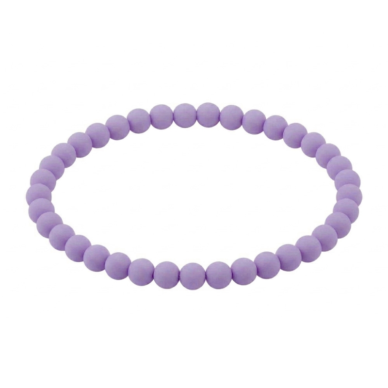 Pastel Orchid Matte 6mm Beaded Bracelet with Soft Orchid Acrylic Beads, Handmade Pastel Jewellery
