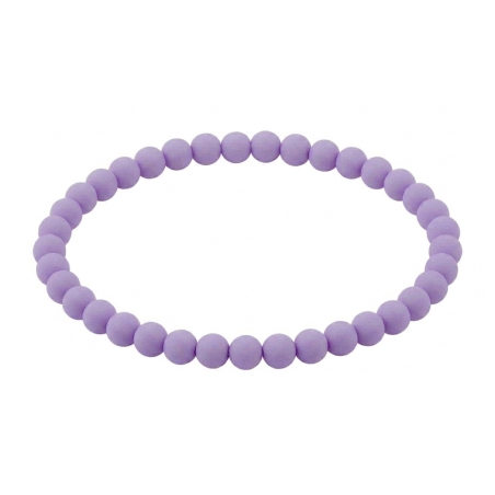 Pastel Orchid Matte 6mm Beaded Bracelet with Soft Orchid Acrylic Beads, Handmade Pastel Jewellery