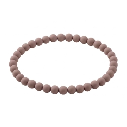 Taupe Matte 6mm Beaded Bracelet with Neutral Brown-Grey Acrylic Beads, Minimalist Handmade Jewellery