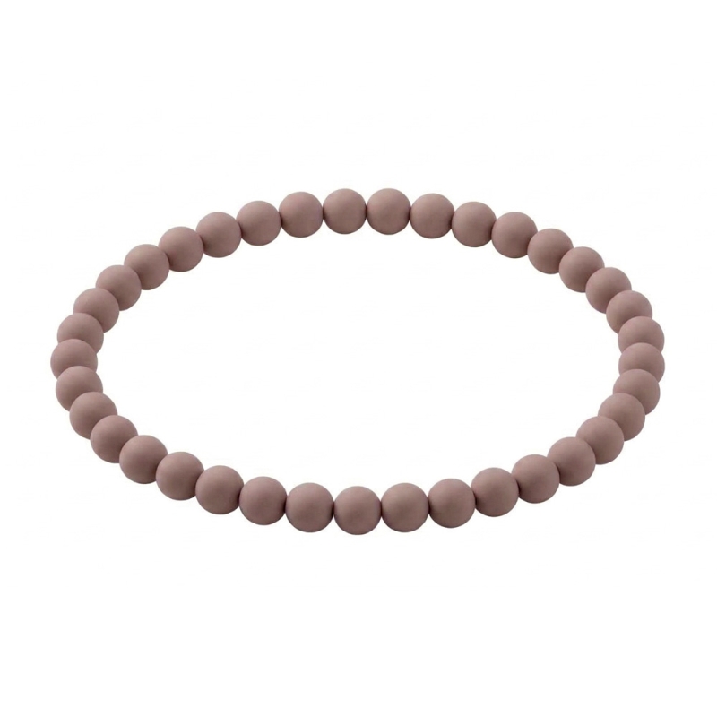 Taupe Matte 6mm Beaded Bracelet with Neutral Brown-Grey Acrylic Beads, Minimalist Handmade Jewellery