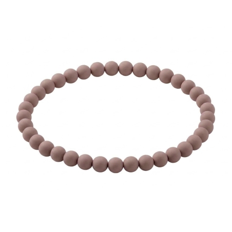 Taupe Matte 6mm Beaded Bracelet with Neutral Brown-Grey Acrylic Beads, Minimalist Handmade Jewellery