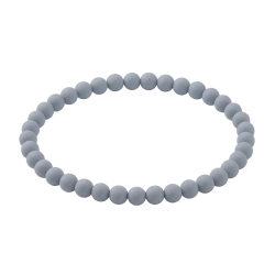 Slate Grey Matte 6mm Beaded Bracelet with Cool Grey Acrylic Beads, Handmade Minimalist Jewellery