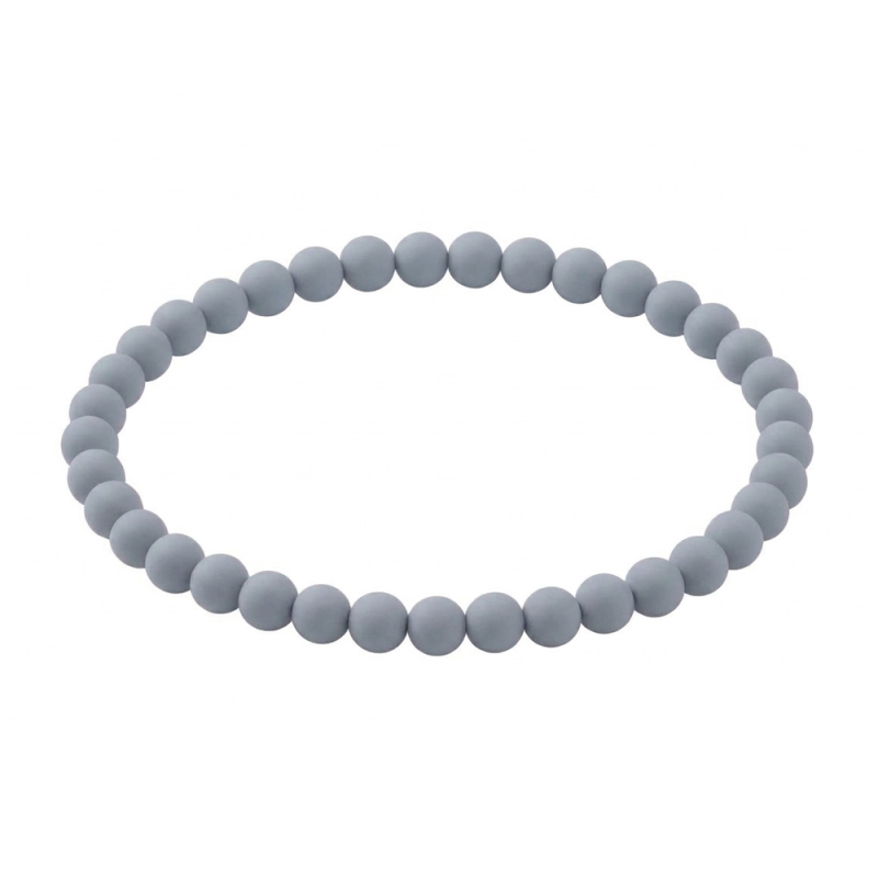 Slate Grey Matte 6mm Beaded Bracelet with Cool Grey Acrylic Beads, Handmade Minimalist Jewellery