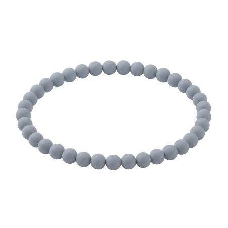 Slate Grey Matte 6mm Beaded Bracelet with Cool Grey Acrylic Beads, Handmade Minimalist Jewellery