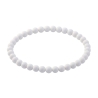 Snowdrop White Matte 6mm Beaded Bracelet with Soft White Acrylic Beads, Minimalist Handmade Jewellery