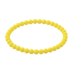 Primrose Yellow Matte 6mm Beaded Bracelet with Soft Yellow Acrylic Beads, Handmade Pastel Jewellery