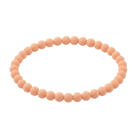 Cantaloupe Peach Matte 6mm Beaded Bracelet with Warm Peach Acrylic Beads, Handmade Pastel Jewellery