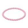 Peony Pink Matte 6mm Beaded Bracelet with Pink Acrylic Beads, Handmade Pastel Pink Jewellery