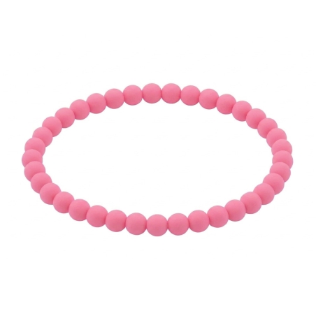 Poppy Pink Matte 6mm Beaded Bracelet with Vibrant Pink Acrylic Beads, Handmade Colourful Jewellery