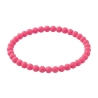 Hibiscus Pink Matte 6mm Beaded Bracelet with Bright Pink Acrylic Beads, Handmade Colourful Jewellery