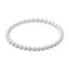 White 6mm Beaded Bracelet with Glossy White Acrylic Beads, Handmade Minimalist Jewellery