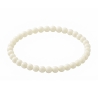 Cream 6mm Beaded Bracelet with Glossy Cream Acrylic Beads, Handmade Neutral Jewellery