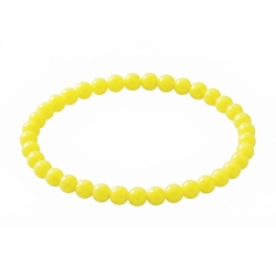 Lemon Yellow 6mm Beaded Bracelet with Glossy Yellow Acrylic Beads, Handmade Bright Colour Jewellery