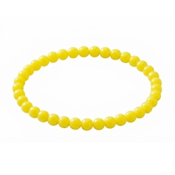 Yellow 6mm Beaded Bracelet with Glossy Yellow Acrylic Beads, Handmade Colourful Jewellery