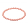 Apricot 6mm Beaded Bracelet with Glossy Apricot Acrylic Beads, Handmade Peach-Tone Jewellery