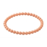 Peach 6mm Beaded Bracelet with Glossy Peach Acrylic Beads, Handmade Pastel Jewellery