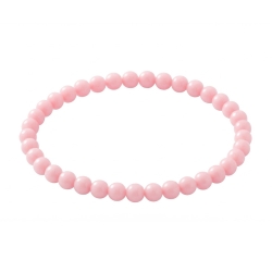 Pale Pink 6mm Beaded Bracelet with Glossy Pale Pink Acrylic Beads, Handmade Blush Pink Jewellery