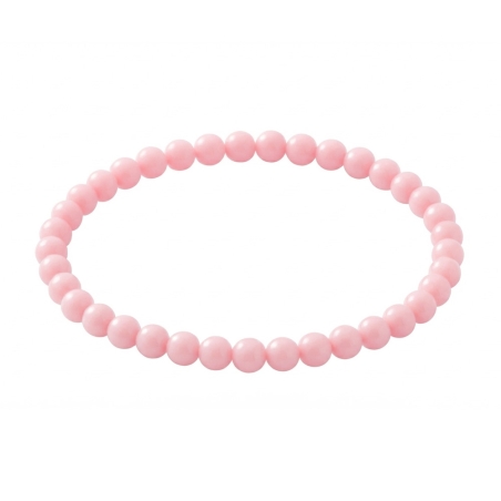 Pale Pink 6mm Beaded Bracelet with Glossy Pale Pink Acrylic Beads, Handmade Blush Pink Jewellery