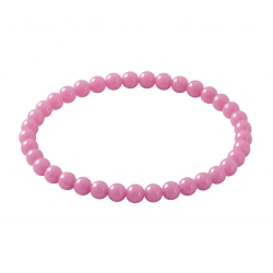 Light Pink 6mm Beaded Bracelet with Glossy Acrylic Beads, Handmade Pastel Pink Jewellery