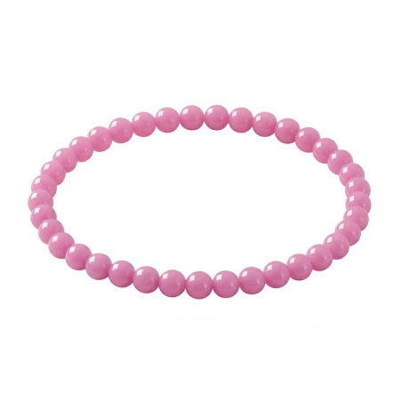 Light Pink 6mm Beaded Bracelet with Glossy Acrylic Beads, Handmade Pastel Pink Jewellery