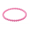 Pink 6mm Beaded Bracelet with Glossy Acrylic Beads, Handmade Bright Pink Jewellery