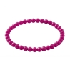 Fuchsia 6mm Beaded Bracelet with Glossy Acrylic Beads, Handmade Bright Pink Purple Jewellery