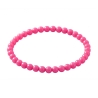 Raspberry 6mm Beaded Bracelet with Glossy Acrylic Beads, Handmade Berry Pink Jewellery