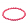 Coral 6mm Beaded Bracelet with Glossy Acrylic Beads, Handmade Summer Colour Jewellery