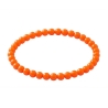 Bright Orange 6mm Beaded Bracelet with Glossy Acrylic Beads, Handmade Vibrant Orange Jewellery