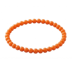 Orange 6mm Beaded Bracelet with Glossy Acrylic Beads, Handmade Warm Orange Jewellery