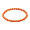 Orange 6mm Beaded Bracelet with Glossy Acrylic Beads, Handmade Warm Orange Jewellery